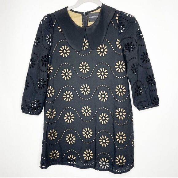 HOUSE OF BALFOUR Black Eyelet Dress sz Small #WW - Picture 1 of 10